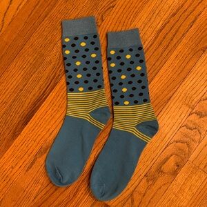 Teal and Yellow Polka Dot Men's Socks